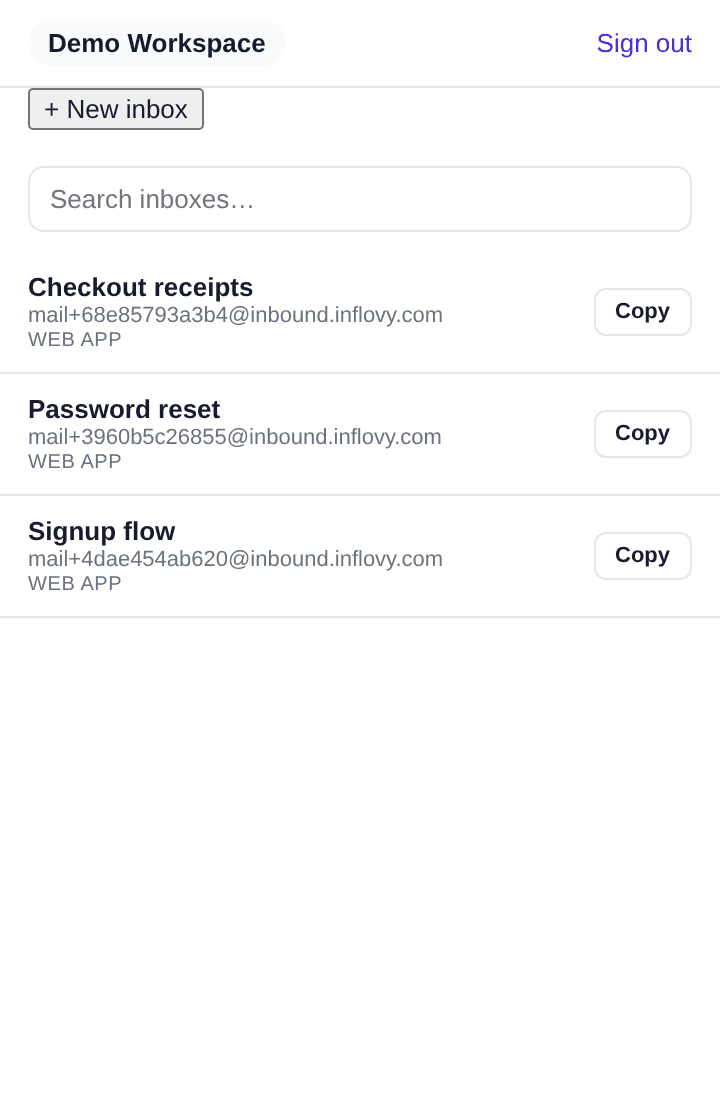 The extension popup listing workspace inboxes with their latest messages and an unread count